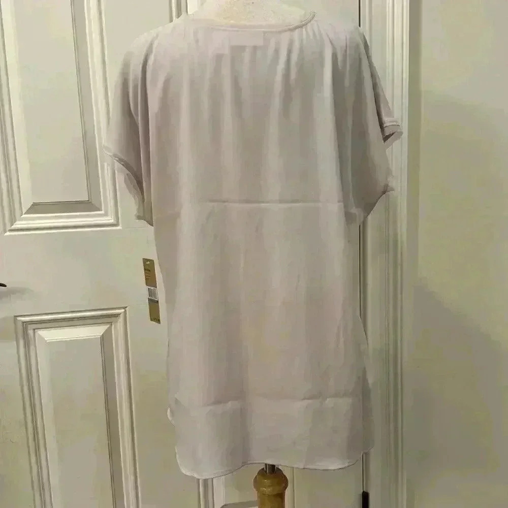 DKNY size 18 blush colored embellished sleeveless blouse, NWT - Picture 2 of 5